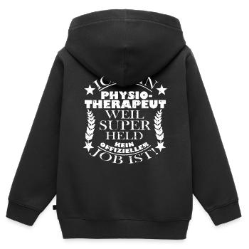 Physio Therapie Physio Therapeut Motiv Sprüche - Kinder Premium Organic Zip Hoodie - Schwarz - Hinten - AI Model Kid Male (0cm)