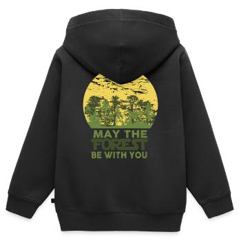 Forêt - Sweat Premium à capuche zippé enfant bio - noir - Dos - AI Model Kid Male (0cm)