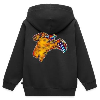 Grizzly - Kinder Premium Organic Zip Hoodie - Schwarz - Hinten - AI Model Kid Male (0cm)