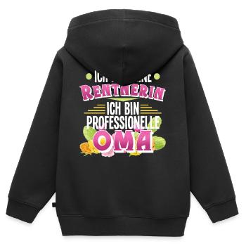 Oma Rentnerin - Kinder Premium Organic Zip Hoodie - Schwarz - Hinten - AI Model Kid Male (0cm)