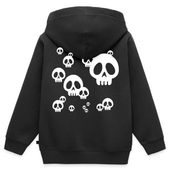 Tête de mort manga invasion (blanc) - Sweat Premium à capuche zippé enfant bio - noir - Dos - AI Model Kid Male (0cm)