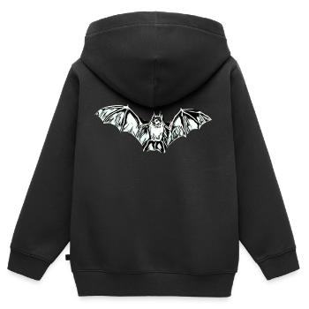 Fledermaus - Kinder Premium Organic Zip Hoodie - Schwarz - Hinten - AI Model Kid Male (0cm)