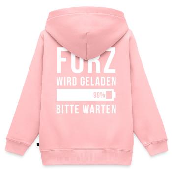 Furz wird geladen - Kinder Premium Organic Zip Hoodie - Rosa - Hinten - AI Model Kid Female (0cm)