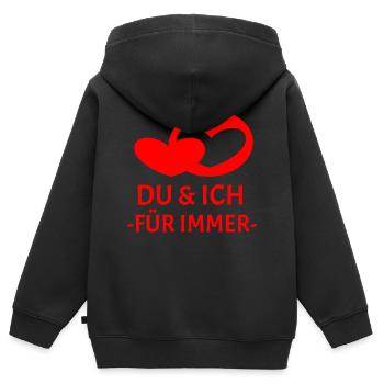 Du & Ich für immer - Kinder Premium Organic Zip Hoodie - Schwarz - Hinten - AI Model Kid Male (0cm)