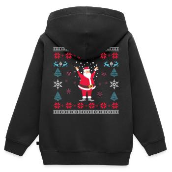 Weihnachten Santa Claus Weihnachtsmann - Kinder Premium Organic Zip Hoodie - Schwarz - Hinten - AI Model Kid Male (0cm)