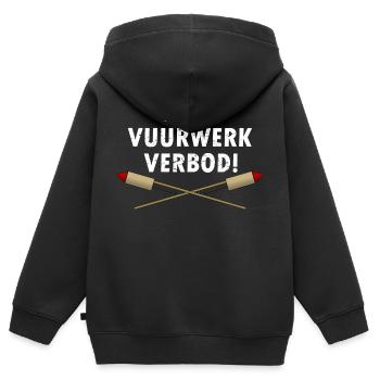 Anti Vuurwerk Verbod! Pyro pour toujours! - Sweat Premium à capuche zippé enfant bio - noir - Dos - AI Model Kid Male (0cm)