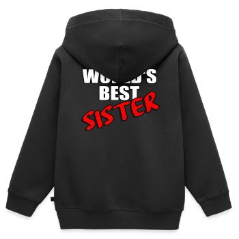 best sister die beste schwester - Kinder Premium Organic Zip Hoodie - Schwarz - Hinten - AI Model Kid Male (0cm)