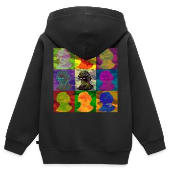 Pop-Art Ludwig van Beethoven - Kinder Premium Organic Zip Hoodie - Schwarz - Hinten - AI Model Kid Male (0cm)