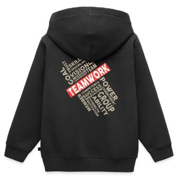 Teamwork - Kinder Premium Organic Zip Hoodie - Schwarz - Hinten - AI Model Kid Male (0cm)
