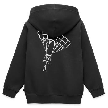 Paragliding - Kinder Premium Organic Zip Hoodie - Schwarz - Hinten - AI Model Kid Male (0cm)