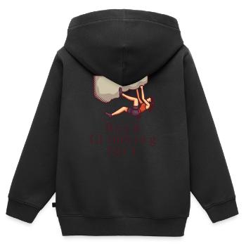 Klettern-Mädchen - Kinder Premium Organic Zip Hoodie - Schwarz - Hinten - AI Model Kid Male (0cm)