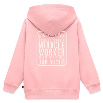 E-Commerce - Sweat Premium à capuche zippé enfant bio - rose - Dos - AI Model Kid Female (0cm)