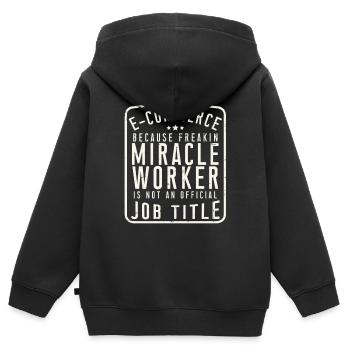 E-Commerce - Sweat Premium à capuche zippé enfant bio - noir - Dos - AI Model Kid Male (0cm)