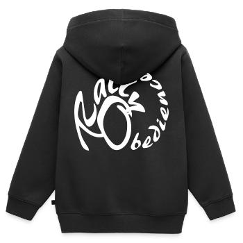 Rally Obedience Design für Hundesport mit Hund - Kinder Premium Organic Zip Hoodie - Schwarz - Hinten - AI Model Kid Male (0cm)