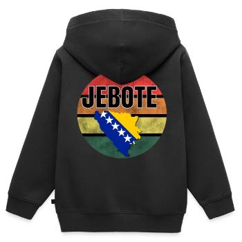 Bosnien Jebote - Kinder Premium Organic Zip Hoodie - Schwarz - Hinten - AI Model Kid Male (0cm)
