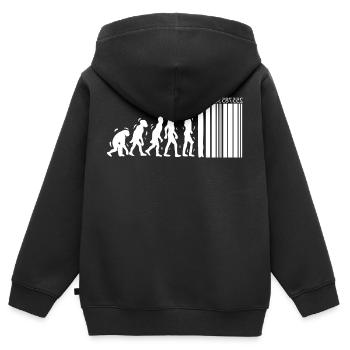 Einzigartiger Evolutionsentwurf für Verbraucher - Kinder Premium Organic Zip Hoodie - Schwarz - Hinten - AI Model Kid Male (0cm)
