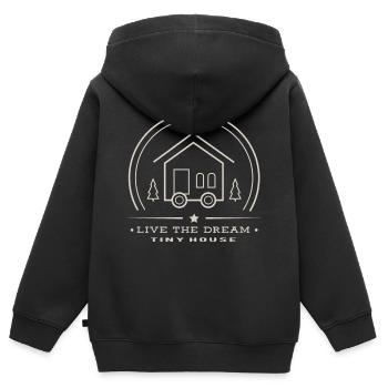 Tiny house - Kids Premium Organic Zip-up Hoodie - black - Back - AI Model Kid Male (0cm)