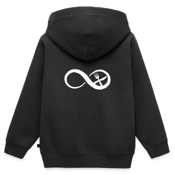 essen Geschenk Besteck Gabel Messer dinner eat - Kinder Premium Organic Zip Hoodie - Schwarz - Hinten - AI Model Kid Male (0cm)