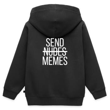Envoyer des mèmes - Sweat Premium à capuche zippé enfant bio - noir - Dos - AI Model Kid Male (0cm)