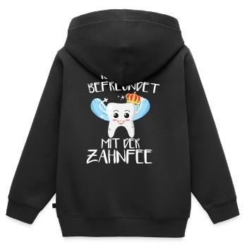 Zahn magisch - Kinder Premium Organic Zip Hoodie - Schwarz - Hinten - AI Model Kid Male (0cm)