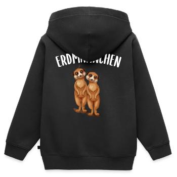 Tier Erdmännchen in Natur comic in wildnis Afrika - Kinder Premium Organic Zip Hoodie - Schwarz - Hinten - AI Model Kid Male (0cm)