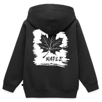 Maple. Canada. Leaf. - Kinder Premium Organic Zip Hoodie - Schwarz - Hinten - AI Model Kid Male (0cm)