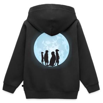 Erdmännchen Motiv - Kinder Premium Organic Zip Hoodie - Schwarz - Hinten - AI Model Kid Male (0cm)