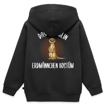 Erdmännchen Natur - Kinder Premium Organic Zip Hoodie - Schwarz - Hinten - AI Model Kid Male (0cm)