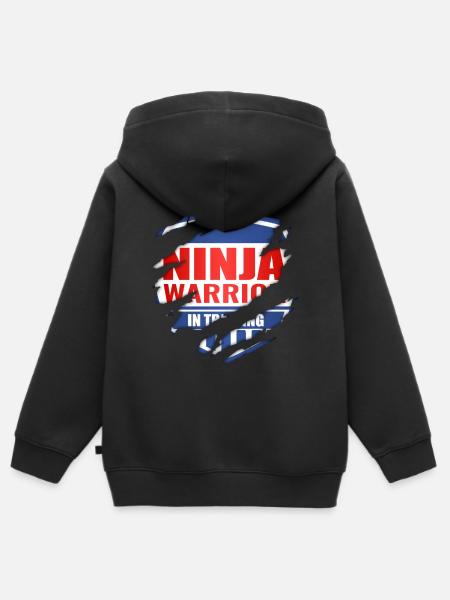 Ninja Warrior In Training - Kinder Premium Organic Zip Hoodie - Schwarz