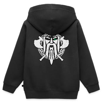 Viking Thor Hammer runes - Sweat Premium à capuche zippé enfant bio - noir - Dos - AI Model Kid Male (0cm)