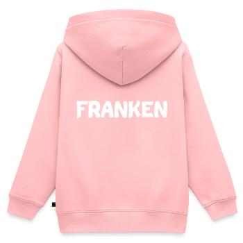 Fränkisch Franken - Kinder Premium Organic Zip Hoodie - Rosa - Hinten - AI Model Kid Female (0cm)