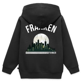 Franken - Kinder Premium Organic Zip Hoodie - Schwarz - Hinten - AI Model Kid Male (0cm)
