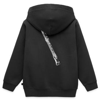 Flûte à bec - Sweat Premium à capuche zippé enfant bio - noir - Dos - AI Model Kid Male (0cm)