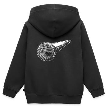Mikrofon - Kinder Premium Organic Zip Hoodie - Schwarz - Hinten - AI Model Kid Male (0cm)