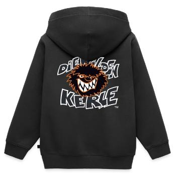 Die Wilden Kerle Logo - Kinder Premium Organic Zip Hoodie - Schwarz - Hinten - AI Model Kid Male (0cm)