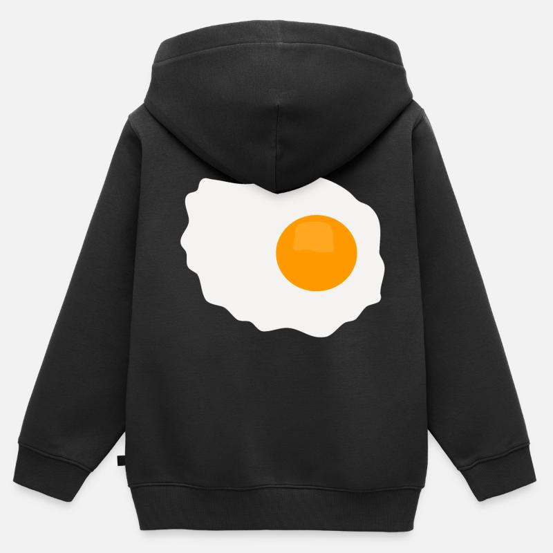 Egg fried egg - Kids Premium Organic Zip-up Hoodie - black