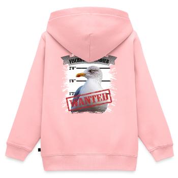 Möwe - Fischbrötchen Dieb - Kinder Premium Organic Zip Hoodie - Rosa - Hinten - AI Model Kid Female (0cm)