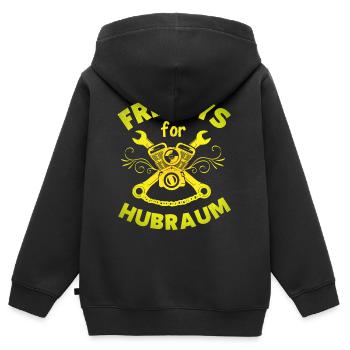 Fridays for Hubraum Spruch Lustig kolben - Kinder Premium Organic Zip Hoodie - Schwarz - Hinten - AI Model Kid Male (0cm)