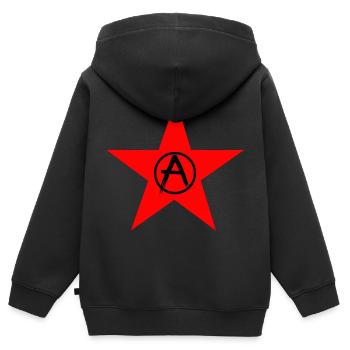antifa - Sweat Premium à capuche zippé enfant bio - noir - Dos - AI Model Kid Male (0cm)