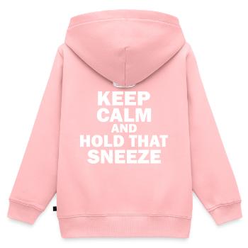 Gardez votre calme et maintenez cet éternuement Virus de la grippe éternue - Sweat Premium à capuche zippé enfant bio - rose - Dos - AI Model Kid Female (0cm)