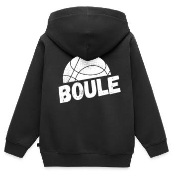 Boule Kugel Petanque Freizeitsport Kugelstoßen - Kinder Premium Organic Zip Hoodie - Schwarz - Hinten - AI Model Kid Male (0cm)