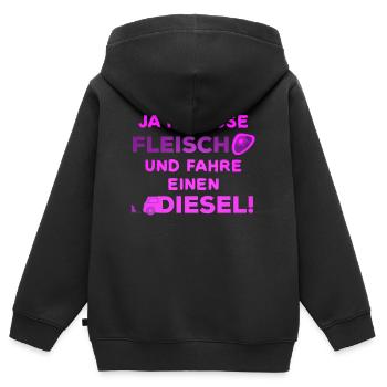 Dieselfahrverbot Spruch Diesel tanken - Kinder Premium Organic Zip Hoodie - Schwarz - Hinten - AI Model Kid Male (0cm)
