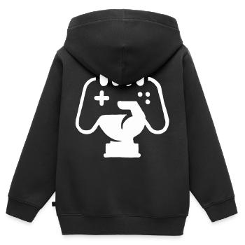 J'aime les jeux, le jeu de contrôleur de console - Sweat Premium à capuche zippé enfant bio - noir - Dos - AI Model Kid Male (0cm)