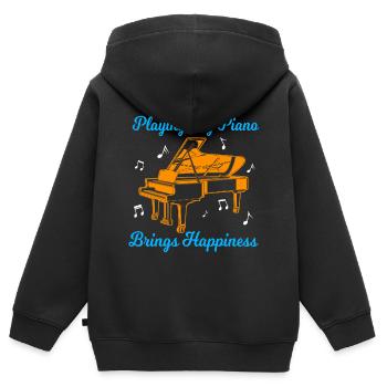 Pianist - Kinder Premium Organic Zip Hoodie - Schwarz - Hinten - AI Model Kid Male (0cm)