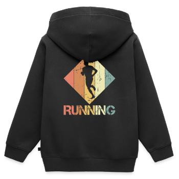 Jogging - Sweat Premium à capuche zippé enfant bio - noir - Dos - AI Model Kid Male (0cm)