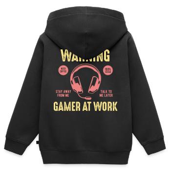 Jeux informatiques - Sweat Premium à capuche zippé enfant bio - noir - Dos - AI Model Kid Male (0cm)