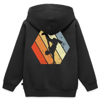 Breakdancer - Sweat Premium à capuche zippé enfant bio - noir - Dos - AI Model Kid Male (0cm)