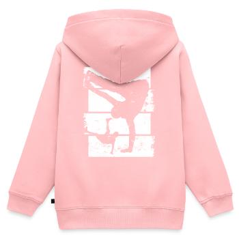 Breakdancer - Sweat Premium à capuche zippé enfant bio - rose - Dos - AI Model Kid Female (0cm)