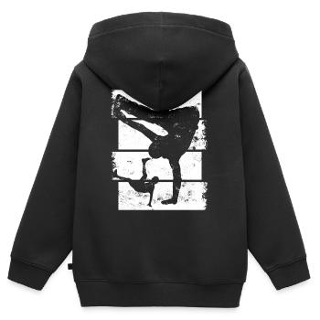 Breakdancer - Kinder Premium Organic Zip Hoodie - Schwarz - Hinten - AI Model Kid Male (0cm)