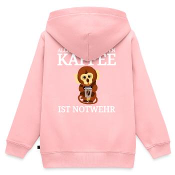 lustiger Kaffee Spruch Käffchen - Kinder Premium Organic Zip Hoodie - Rosa - Hinten - AI Model Kid Female (0cm)